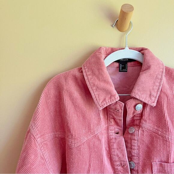Forever 21 Pink Cropped Corduroy Jacket – Size Small 🩷 - Picture 4 of 6